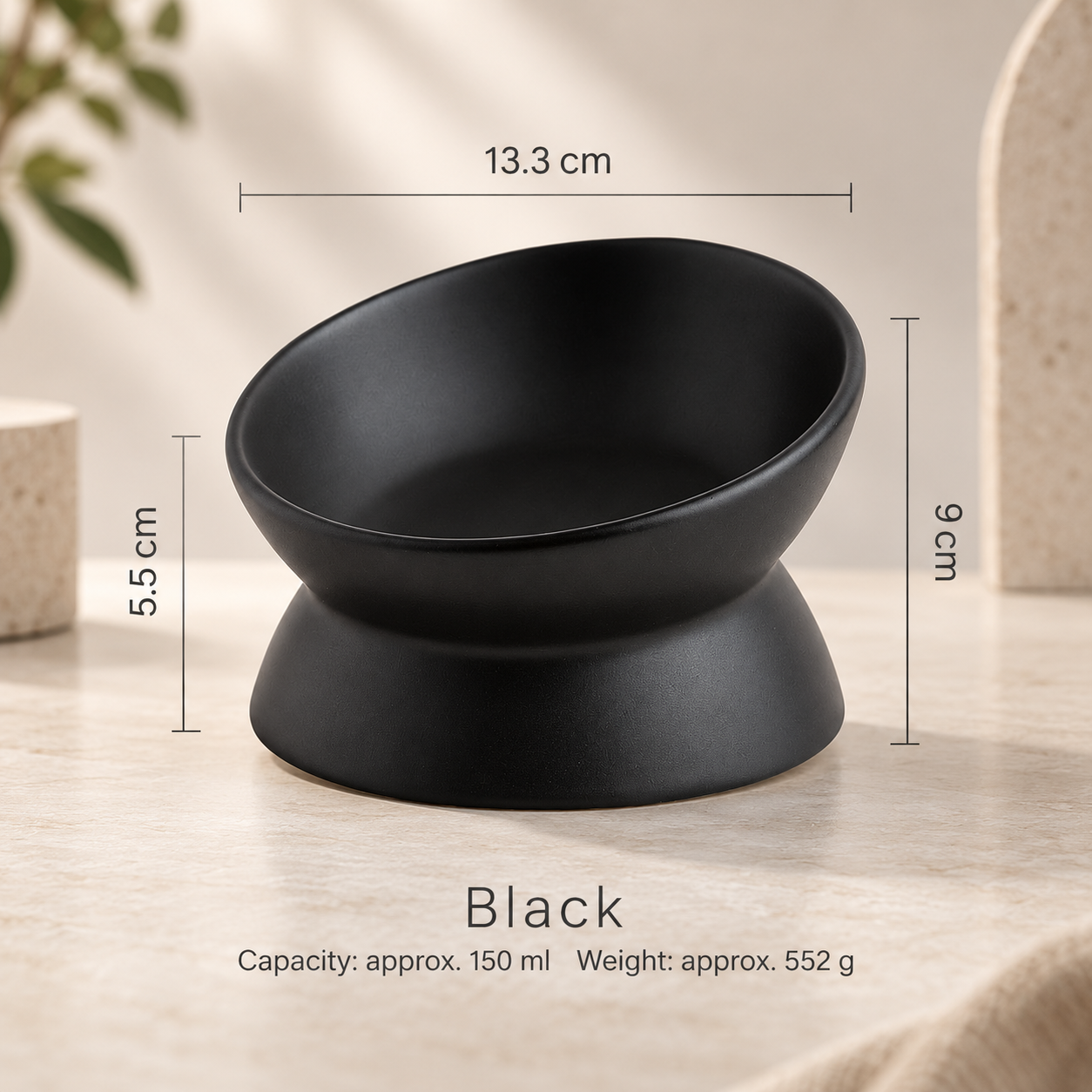 Elevated Ceramic Cat & Dog Bowl | Tilted Raised Neck Protection Pet Food Feeder 0e983c825dd340a8940fb4bf0136521e