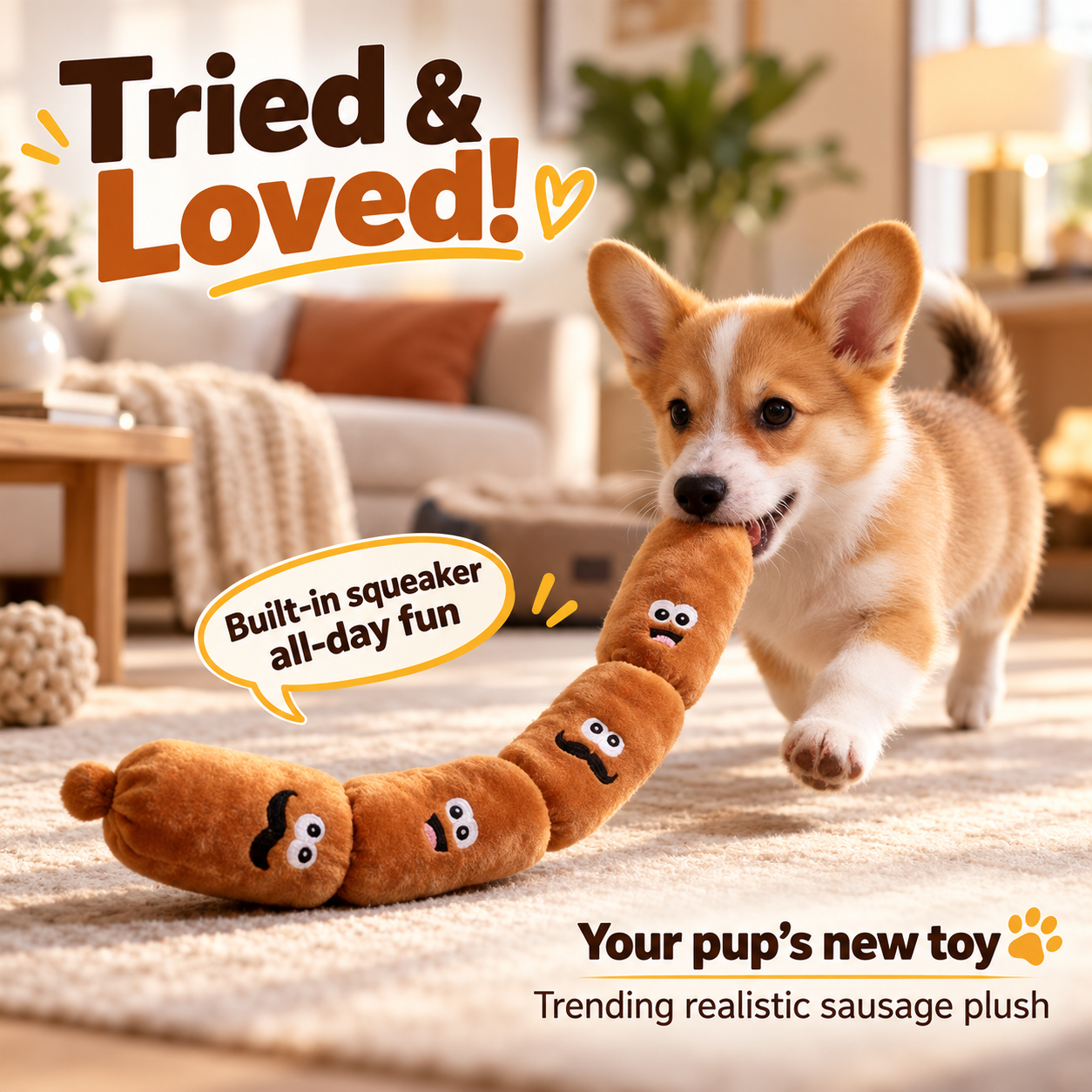 Interactive Press-Squeak Dog Chew Toy | Durable Sound Toy with Large Airbag for Large Dogs 4ff942b680994c4db514b4bf01345f84