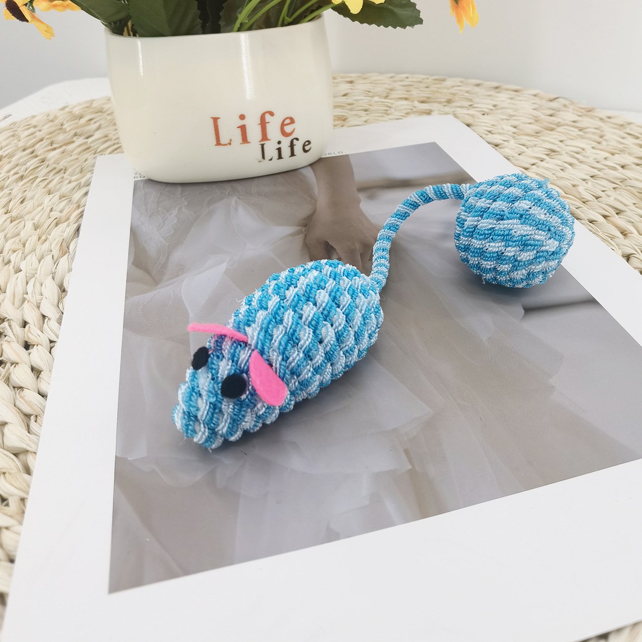 Interactive Color-Changing Woven Mouse Cat Toy | Rattling Sand Sound Solo Play Toy with Plush Ball Tail for Indoor Cats O1CN010SDr0m1ljBP5WHRkr 2211743354854 0 Cib