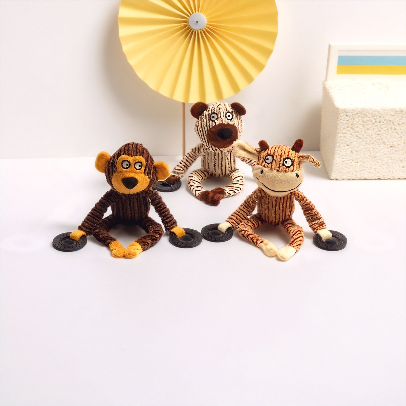 Corduroy Squeaky Cartoon Pet Plush Toys | Bite-Resistant Bear, Monkey & Bull Molar Dog Toys O1CN01W1xkr91ljBY2Wgaty 2211743354854 0 Cib