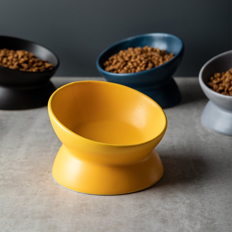Elevated Ceramic Cat & Dog Bowl | Tilted Raised Neck Protection Pet Food Feeder O1CN01c8siIK1QkSN1ZnHk4 2208411712014 0 Cib
