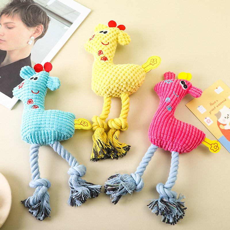 Corn Fleece Squeaky Pet Plush Toy with Cotton Rope | Bite-Resistant Dental Molar Cleaner & Interactive Chew Toy for Dogs & Cats O1CN01dvo6W71ljBKU74ArW 2211743354854 0 Cib
