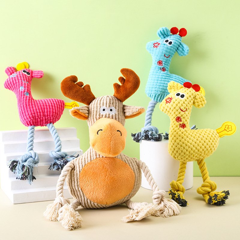 Corn Fleece Squeaky Pet Plush Toy with Cotton Rope | Bite-Resistant Dental Molar Cleaner & Interactive Chew Toy for Dogs & Cats O1CN01m2XR951ljBKPQnarD 2211743354854 0 Cib
