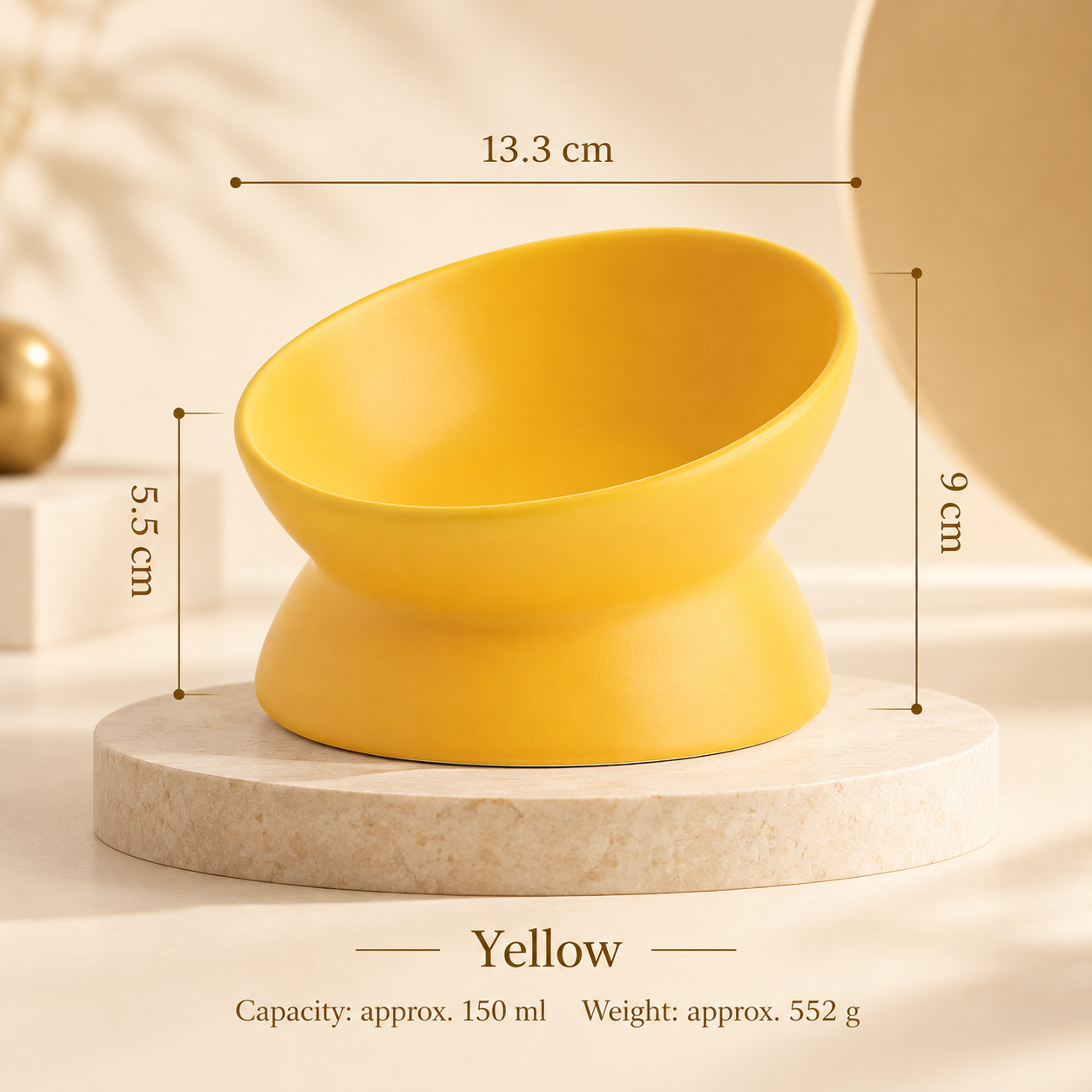 Elevated Ceramic Cat & Dog Bowl | Tilted Raised Neck Protection Pet Food Feeder B81ea81fb0cf40d9be79b4bf01365207