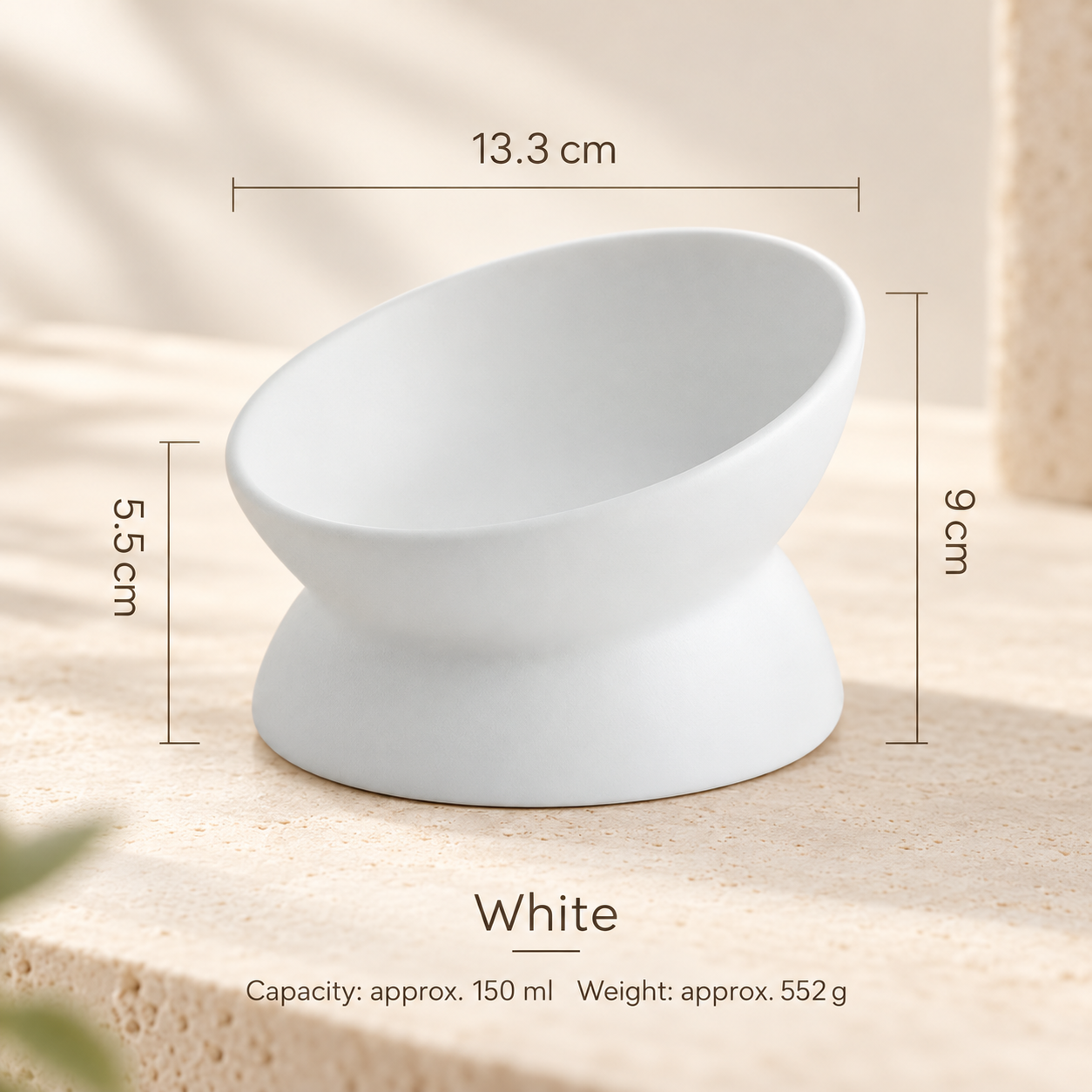 Elevated Ceramic Cat & Dog Bowl | Tilted Raised Neck Protection Pet Food Feeder E1fffbd4aa794068be5fb4bf01365230